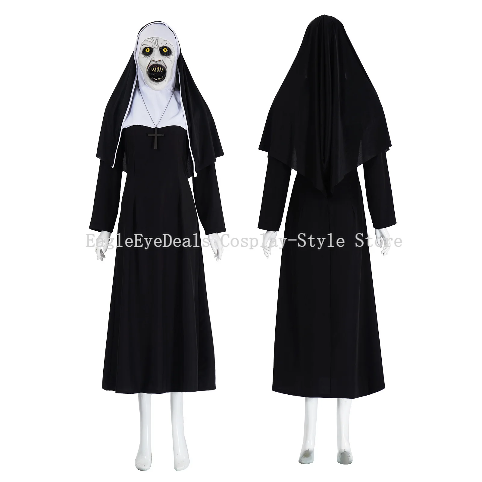 Disfraz de monja fantasma, vestido de carnaval, Halloween, Thriller, monja de terror, traje de sacerdote, mascarada, disfraces renacentistas femeninos