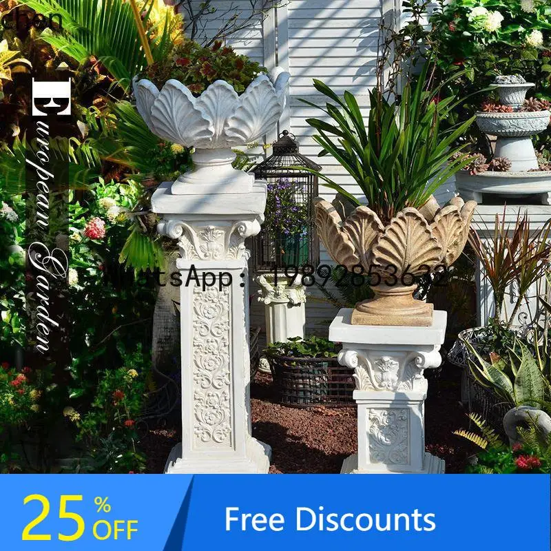 

Roman pillar entrance large floor angel balcony courtyard garden base ornament