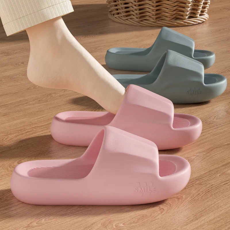 EVA Flat Shoes Summer Bath Anti Slip Slipper Women's Home Bathroom Slippers Men's Soft Sole Slides Indoor Flip-flops Shower 2025