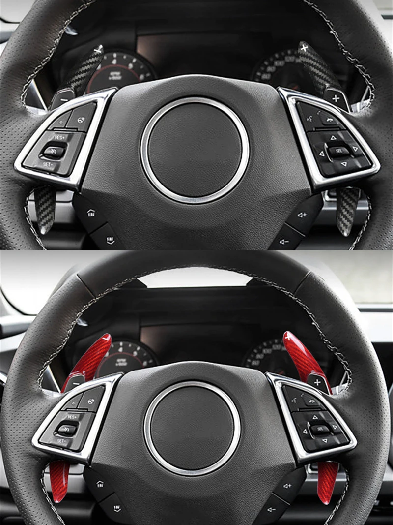 Carbon Fiber Car DSG Steering Wheel Shift Paddle Shifter Extension for Chevrolet Camaro 2016 2017 2018 2019 2020 2021 2022 2023