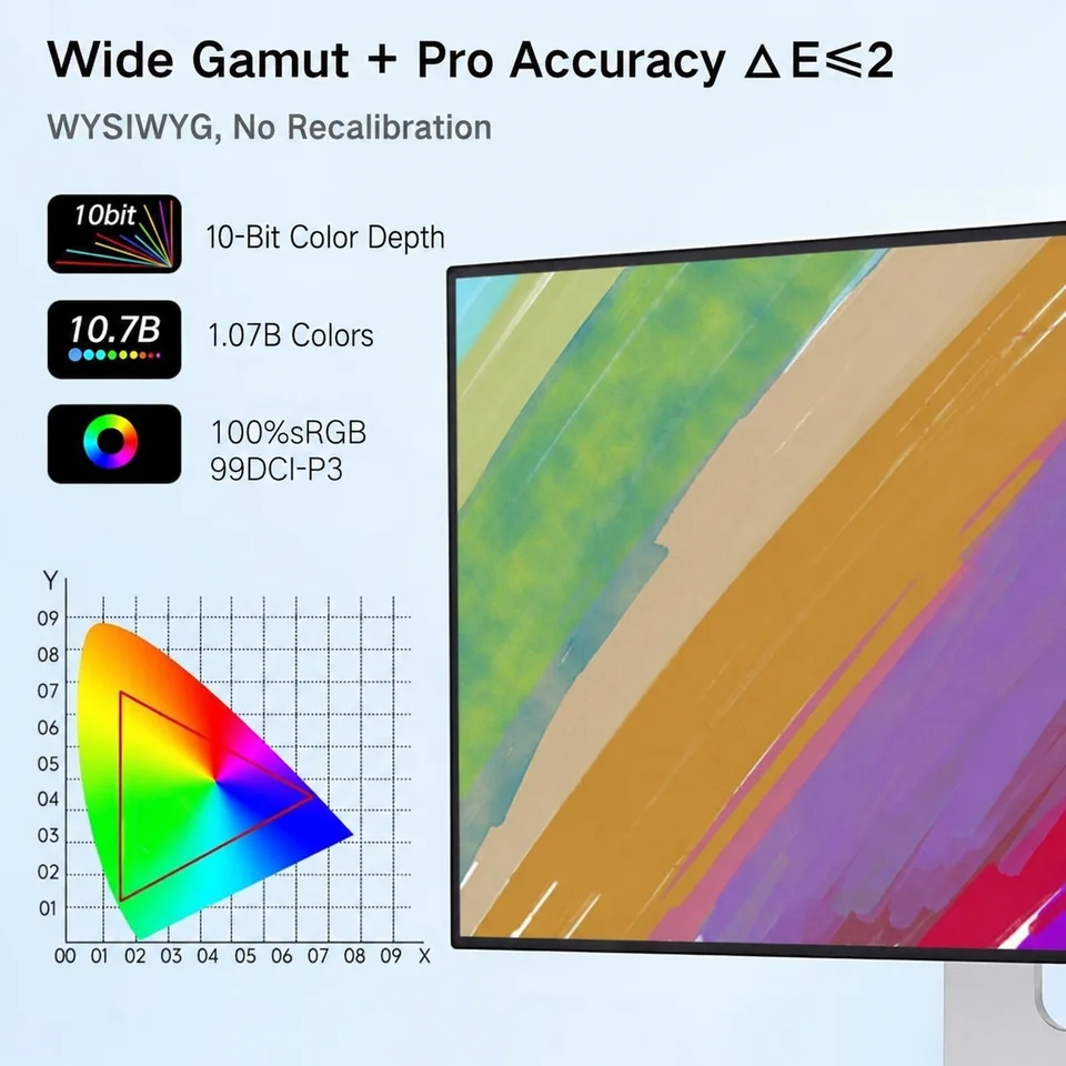 TCOLOR 32インチ 6K 60Hz IPSパネル 99% DCI-P3 低ブルーライト