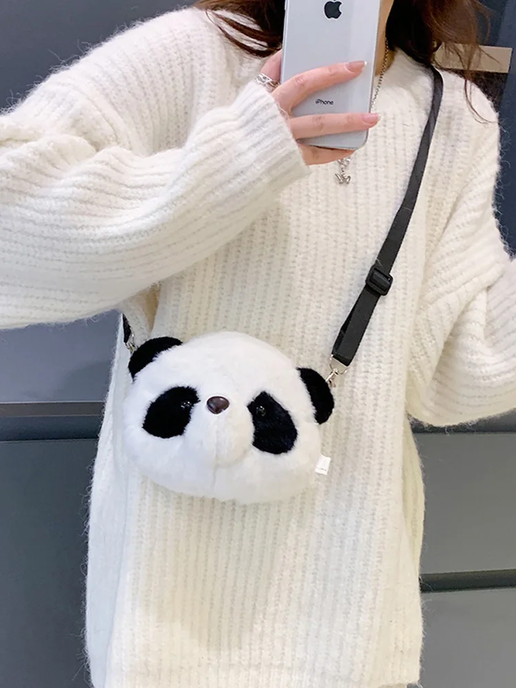 

Холщовая сумка через плечо с милой пандой, детский кошелек для монет, ручная маленькая квадратная сумка с рисунком моды, сцена для отдыха