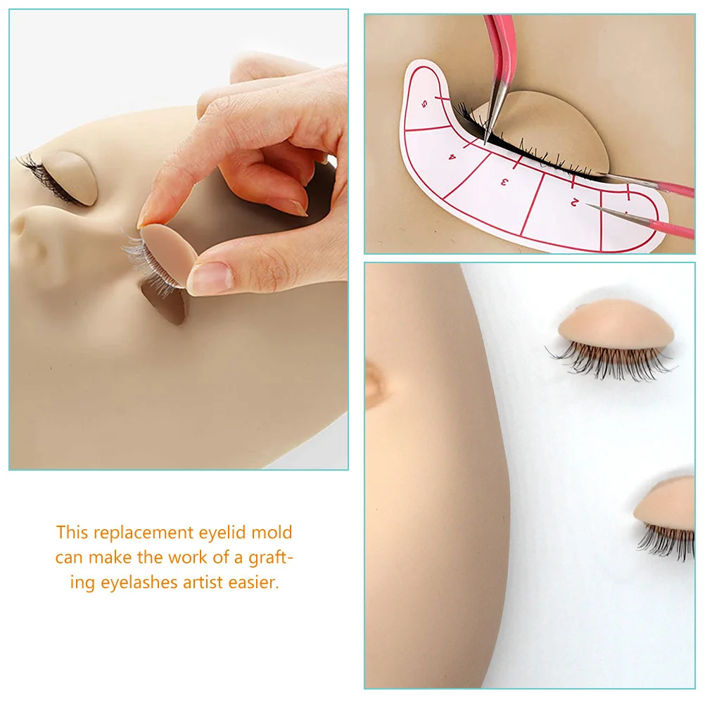 3 paar verwijderbare ooglidmake-up oefengereedschappen Veilig siliconenmateriaal Realistische wimperextensies Make-uptraining