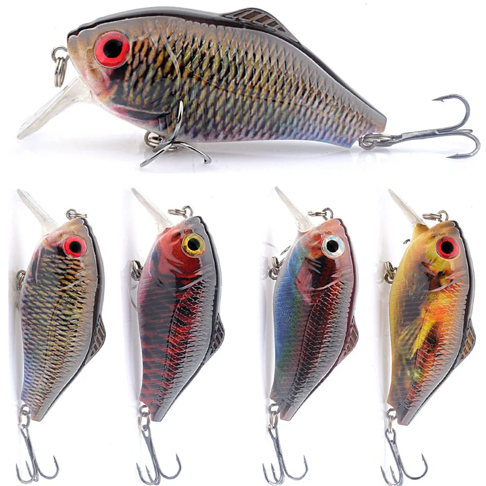 

6# Triple Fish Hooks Oversized Wide Tongue Three Hook plate Bait 7.8CM/15.5G Big Steelhead Hard Bait Rattling Bead Fishing Lure