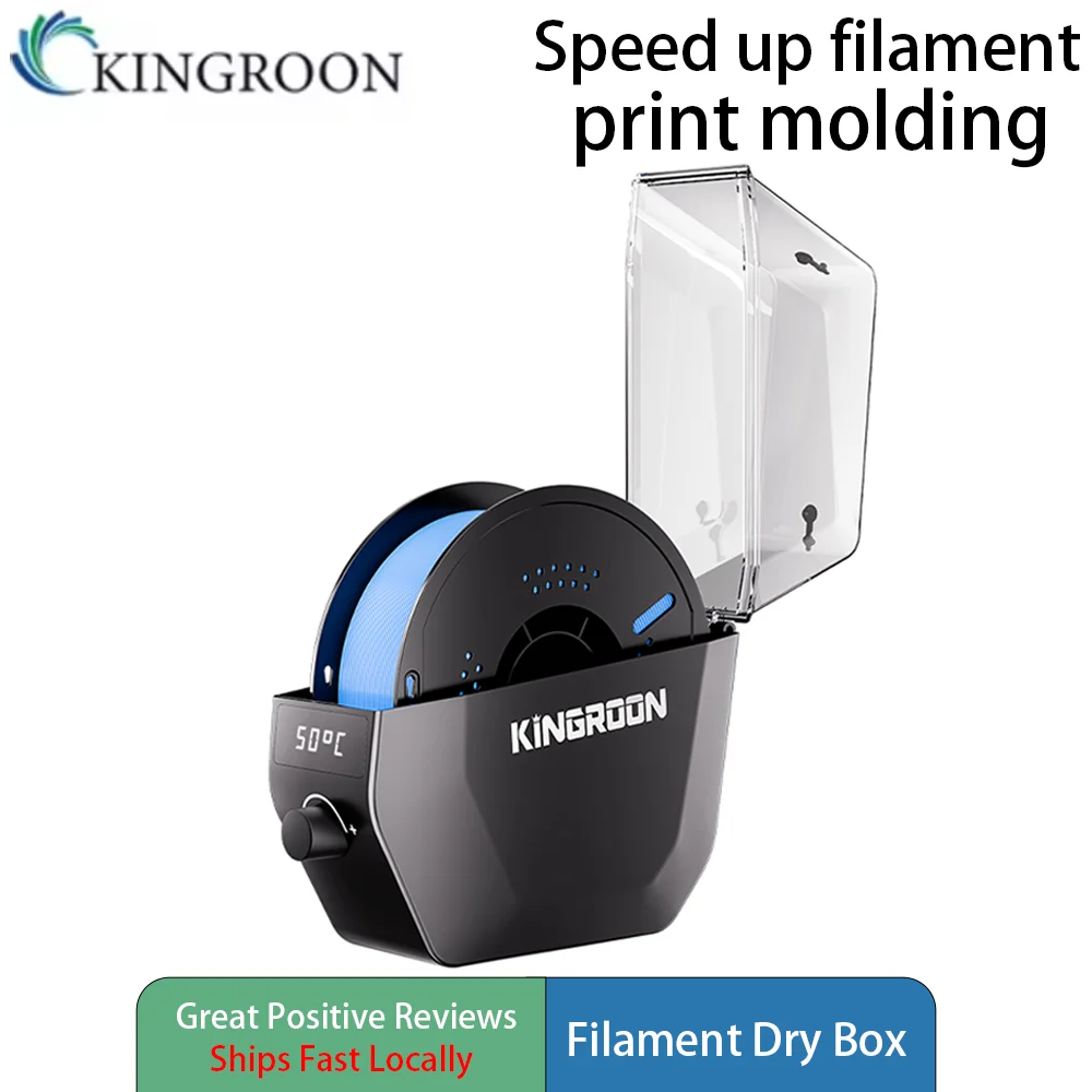 KINGROON KR‑01 Trockenbox für 3D-Drucker-Filament, Feuchtigkeitsbeständige Trockenlagerbox, Spulenhalter für PLA, PETG, TPU, ABS, hält das Filament trocken, 3D-Drucker-Zubehör