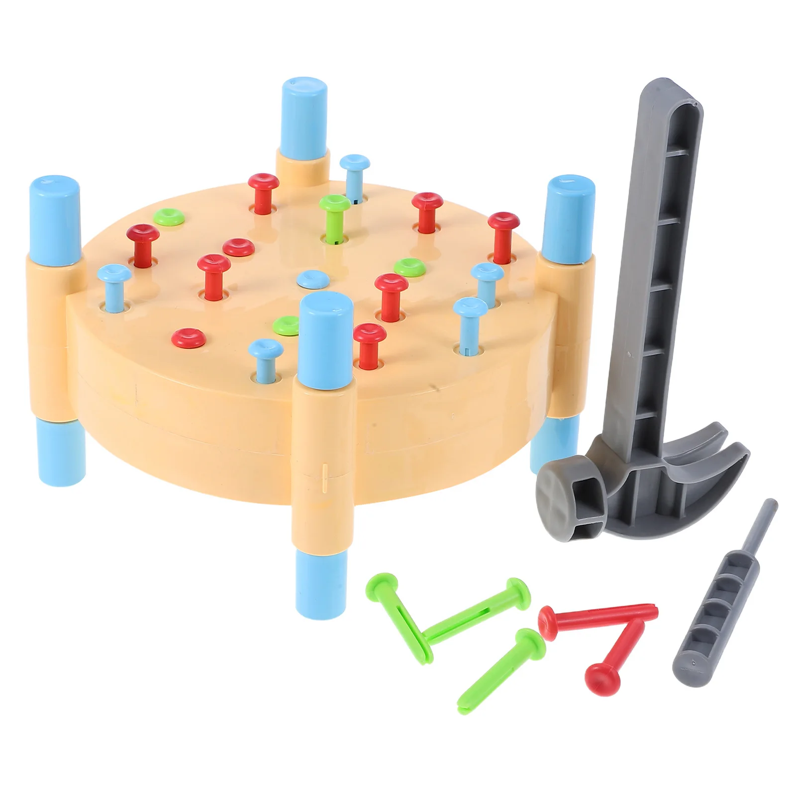 1Set Martello Martellante Martellante Tavola occupata Panca di simulazione colorata per la coordinazione occhio-mano Sviluppo delle abilità motorie fini