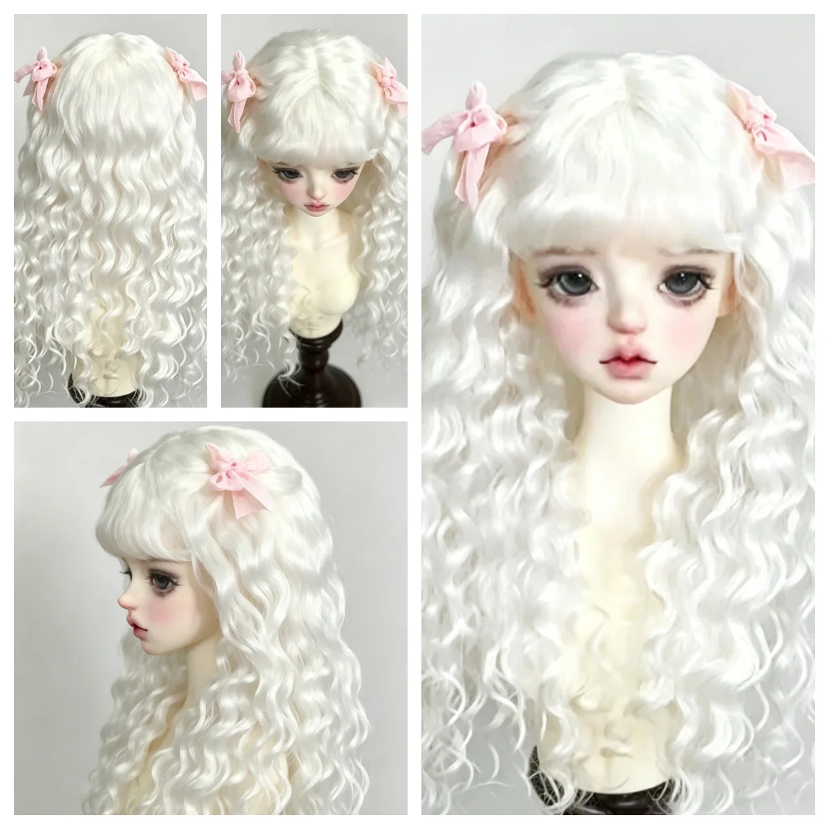 

Wigs white curly doll wig doll accessories, BJD wig 1/3 1/4 1/6 doll hair free shipping
