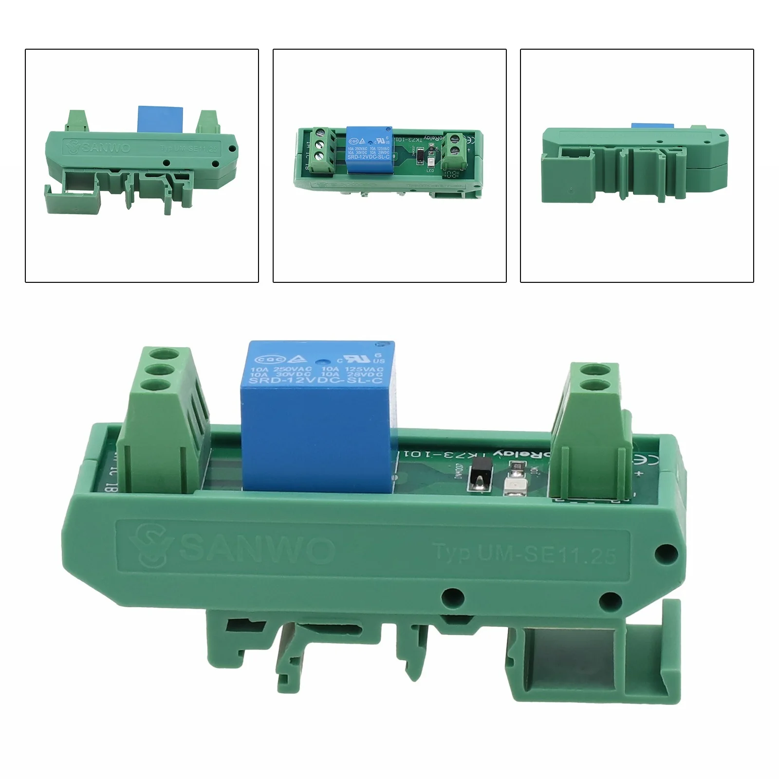 1pc Din Rail 1 Channel Relay Board5/12/24V Relay Status Indication LED TS15/28/35 Interface Electromagnetic Relay Accessories