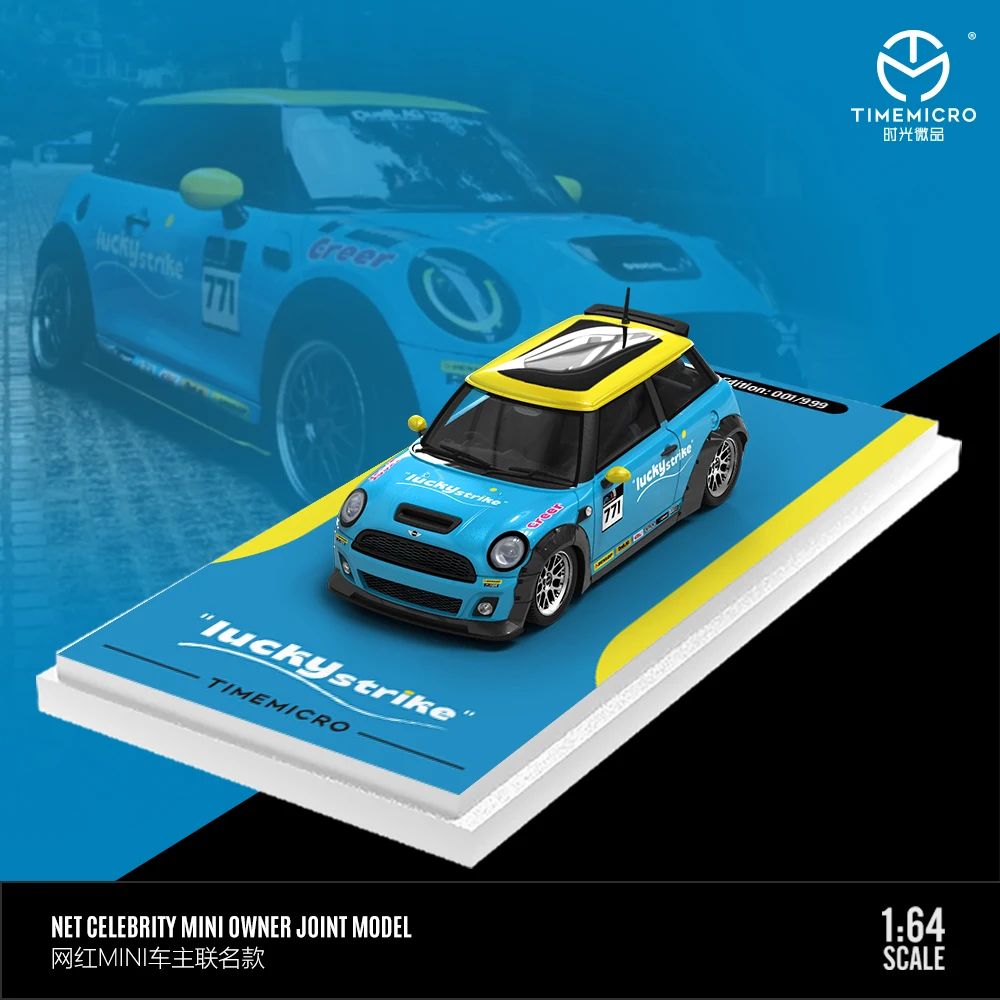 Pre-order * TimeMicro1:64 MINI COOPER White/blue alloy model - shipping in January