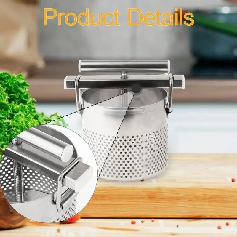 Large 1.8L Capacity Stainless Steel Vegetable Press for Efficient Water Removal in Dumpling Filling and Processing
