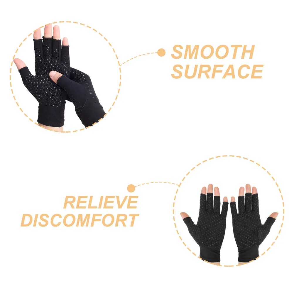 

1 Pair Protective Gloves Black Dots Breathable Non-Slip Fitness Gloves Polyester Cotton Bike Fitness Outdoor Activities