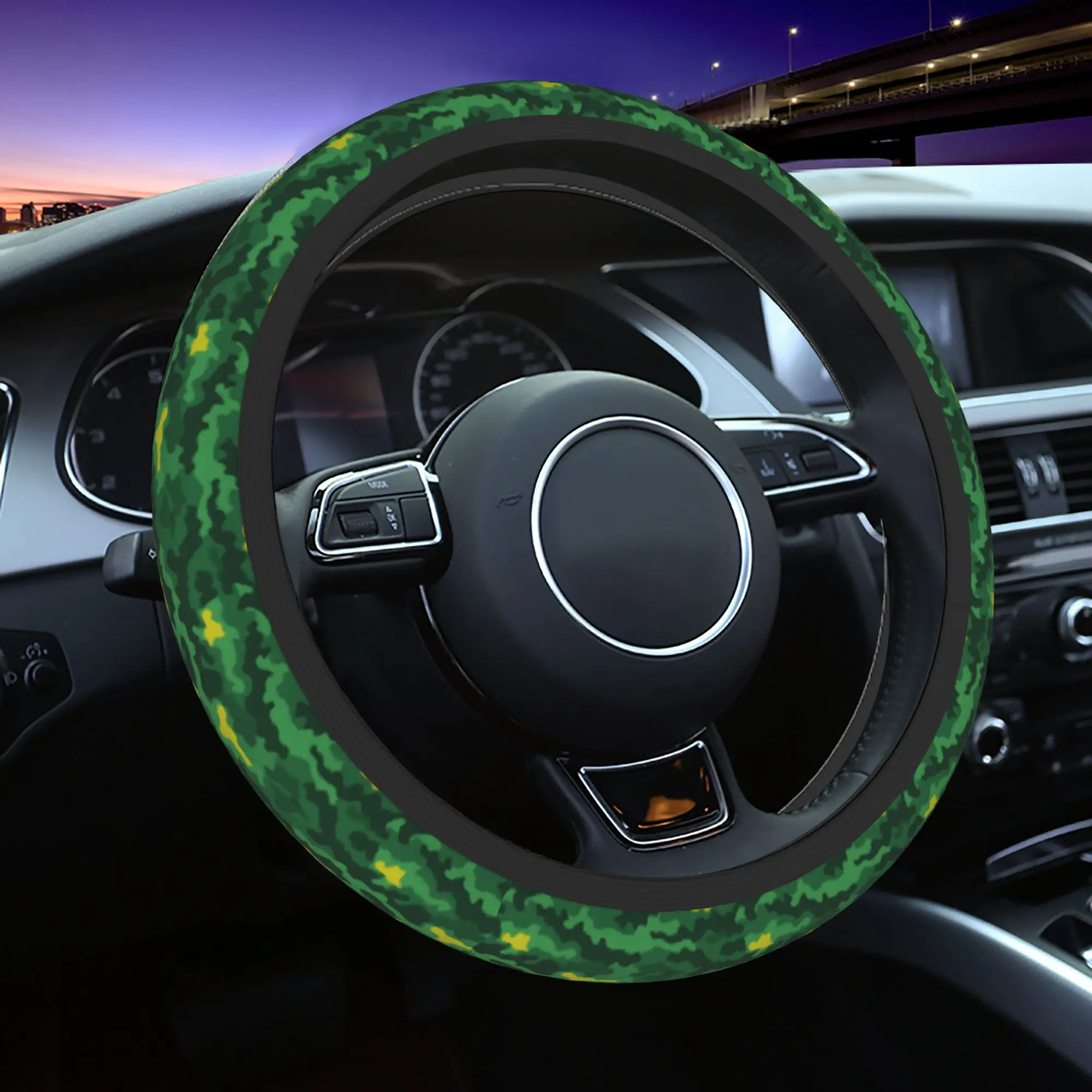 Camo Camouflage Car Steering Wheel Cover 38cm Soft  Steering Wheel Protective Cover Fashion Interior Accessories - view 2