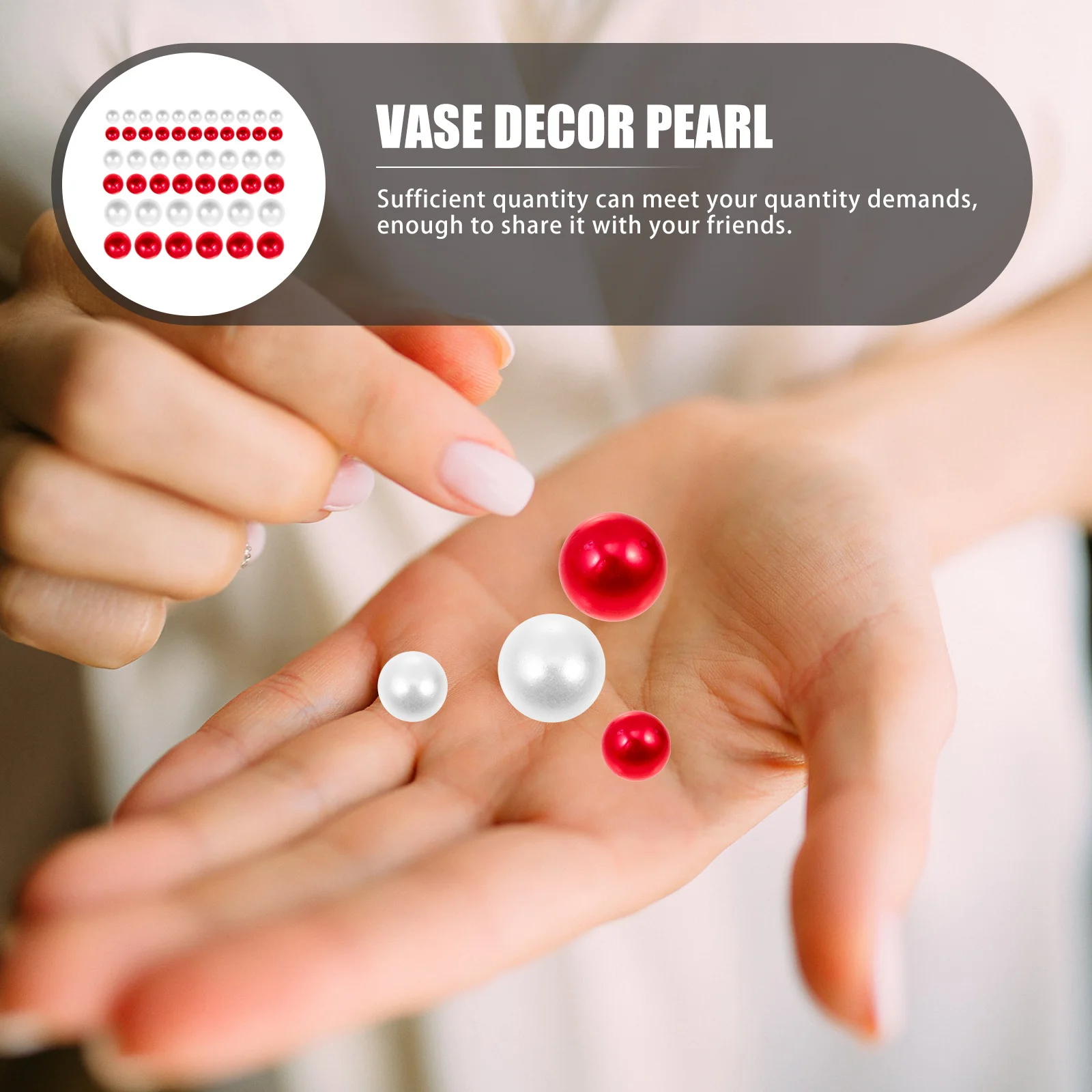 

500Pcs Floating Pearl Vase Decor No Hole DIY Craft Beads for Arrangement Centerpieces Wedding Supplies Floating Pearl