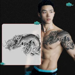 Dragon Herbal Juice Tattoo Stickers Waterproof Lasting Japanese Flower Arm Semi-permanent Fake Tattoo Skull Temporary Tatouage