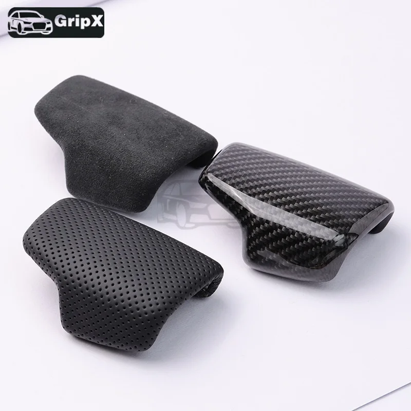 Automatic Gear Shift Knob Cover for Audi C8 B9 A6/A7/Q8 - Leather/Aluminum Options (Automatic Shift Lever Car Accessories)