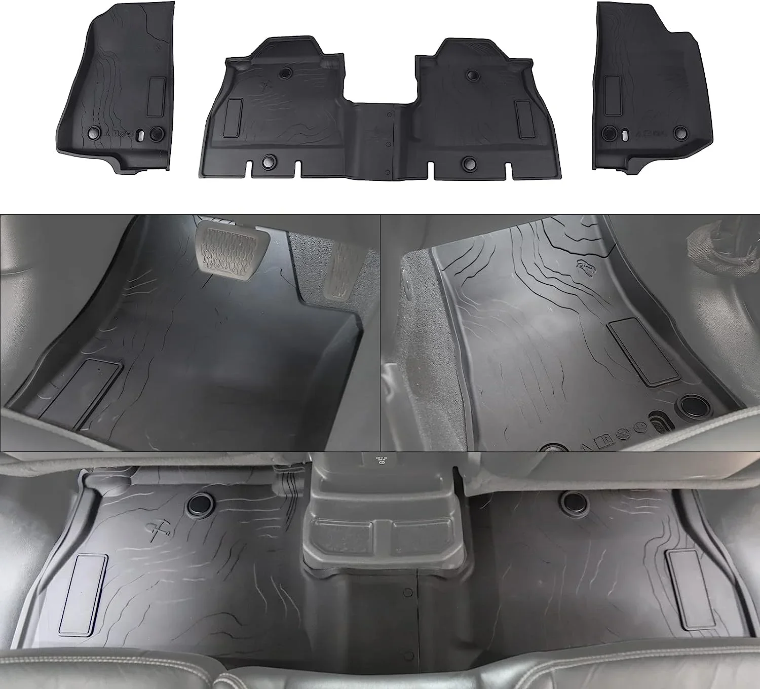 Front and Back Floor Foot Mats for Jeep Wrangler JL 4 Door 2018-2023