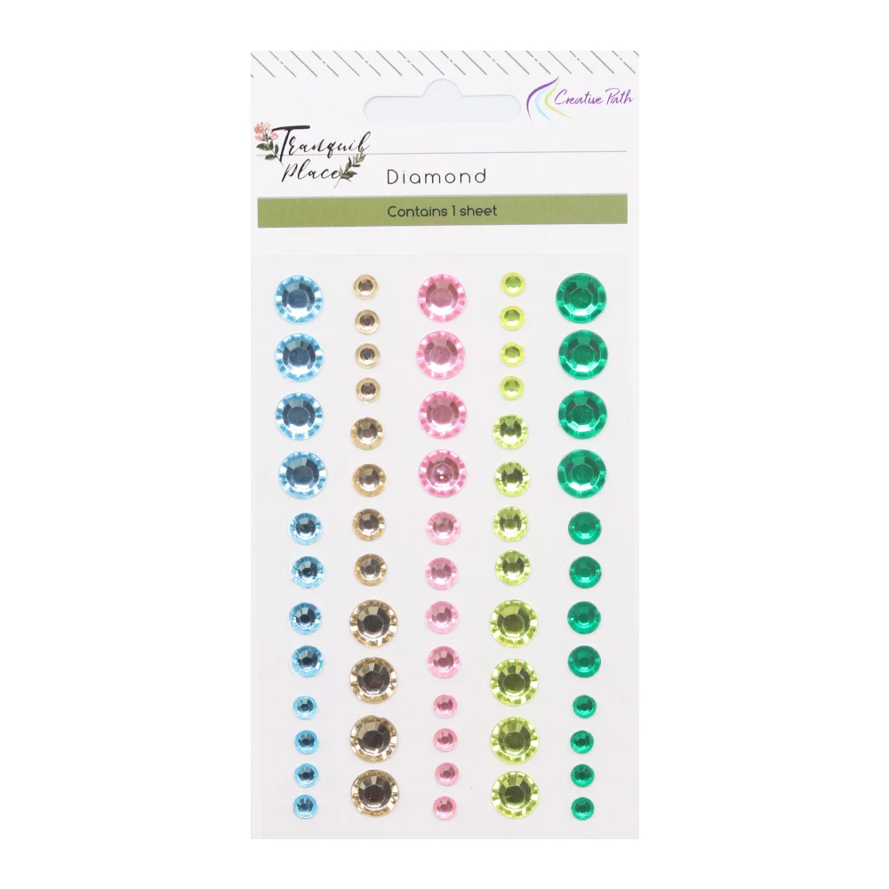 Creatieve Path zelfklevende 3D kristallen stickers glitter ronde edelsteen decor stickers voor scrapbooking journaling DIY kaartjes maken
