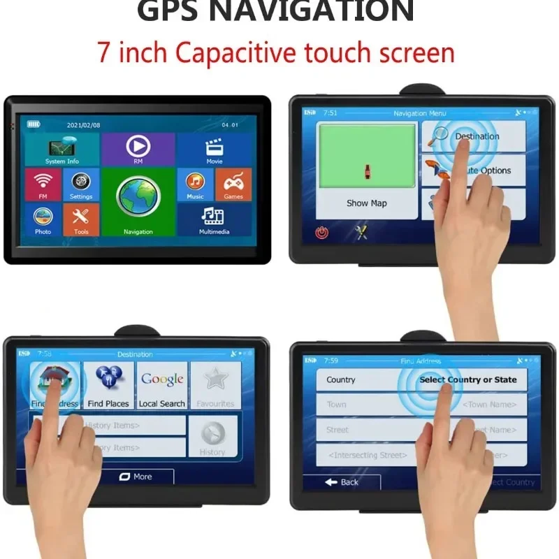 Veclumin  7” Capacity Touch Screen MP3 WMA 800×480 X20-2  7” 8G+256M Multi-functional Touch Screen Portable Car GPS Navigation