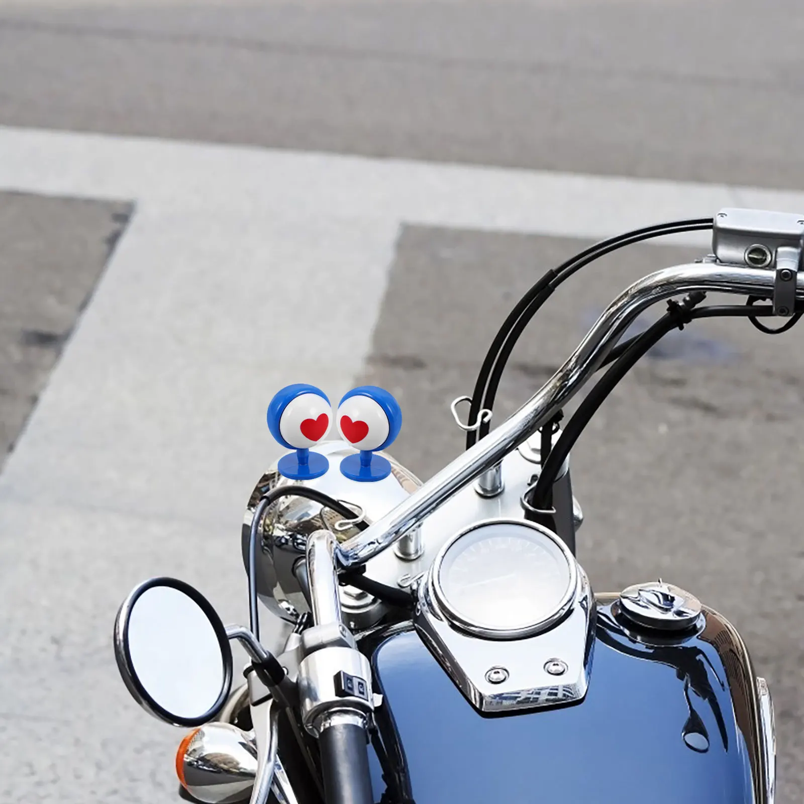 

Electric Motorcycle Decoration Cute Big Eyes Car Roof Sticker Durable Bike nament Accessories Cat Ears Snowboarding