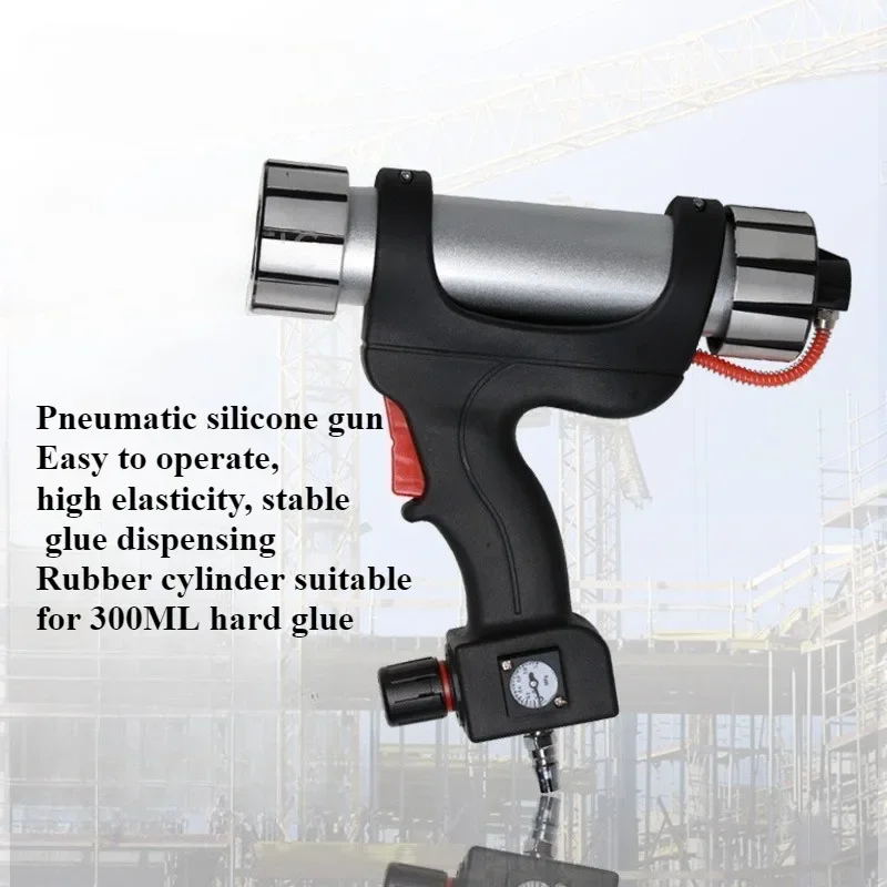 

Adjustable Speed Pneumatic Glass Glue Gun with Watch Glue Gun Silicone Gun 300ML Hard Glue