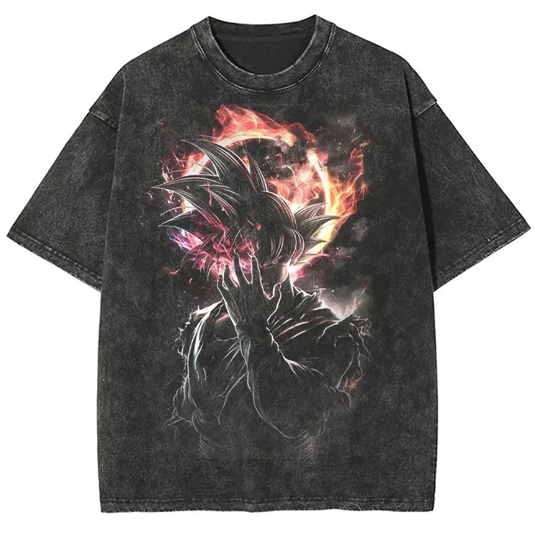 

Dragon Ball Son Goku Printed Short Sleeve T-Shirt Casual Summer Wear Men's Street Clothing Men's Clothing Washed Top Popular