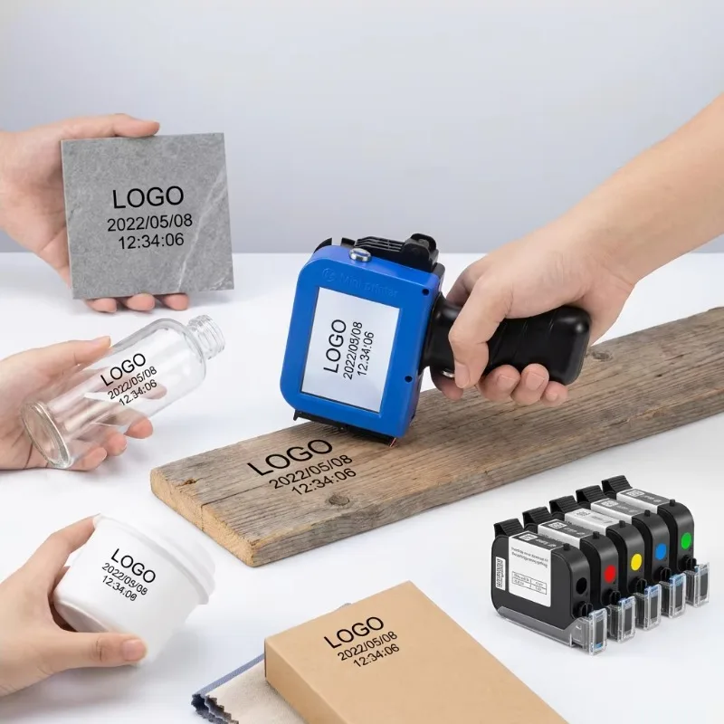 Digital Handheld Mini Portable Inkjet Date Printer for Food‑Bags Glass PET Bottles Metal PVC Tubes Wood Cartons Coding Printing view 3