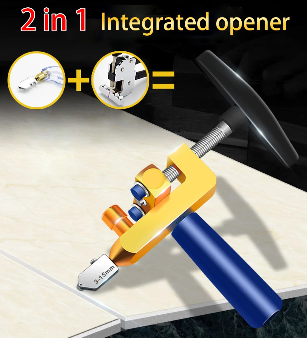 2 in 1 For Glass Mirror Ceramic Tile Cutter with Knife Wheel Diamond Roller Cutter Cutting Machine Breaker Accessories Tool