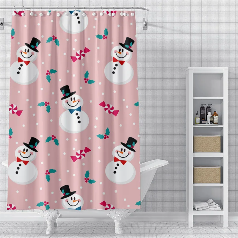 Home decoration shower curtains for bathroom waterproof curtain fabric Modern Nordic style Living Room Merry Christmas winter