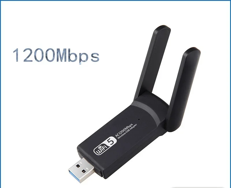 Adaptateur Wifi USB 3.0 1200Mbps pour touristes, bande 5GHz 2.4 mesurz stérilisation 11AC RTL8812BU antenne Wifi dongle carte réseau pour ordinateur portable de bureau, nouveau