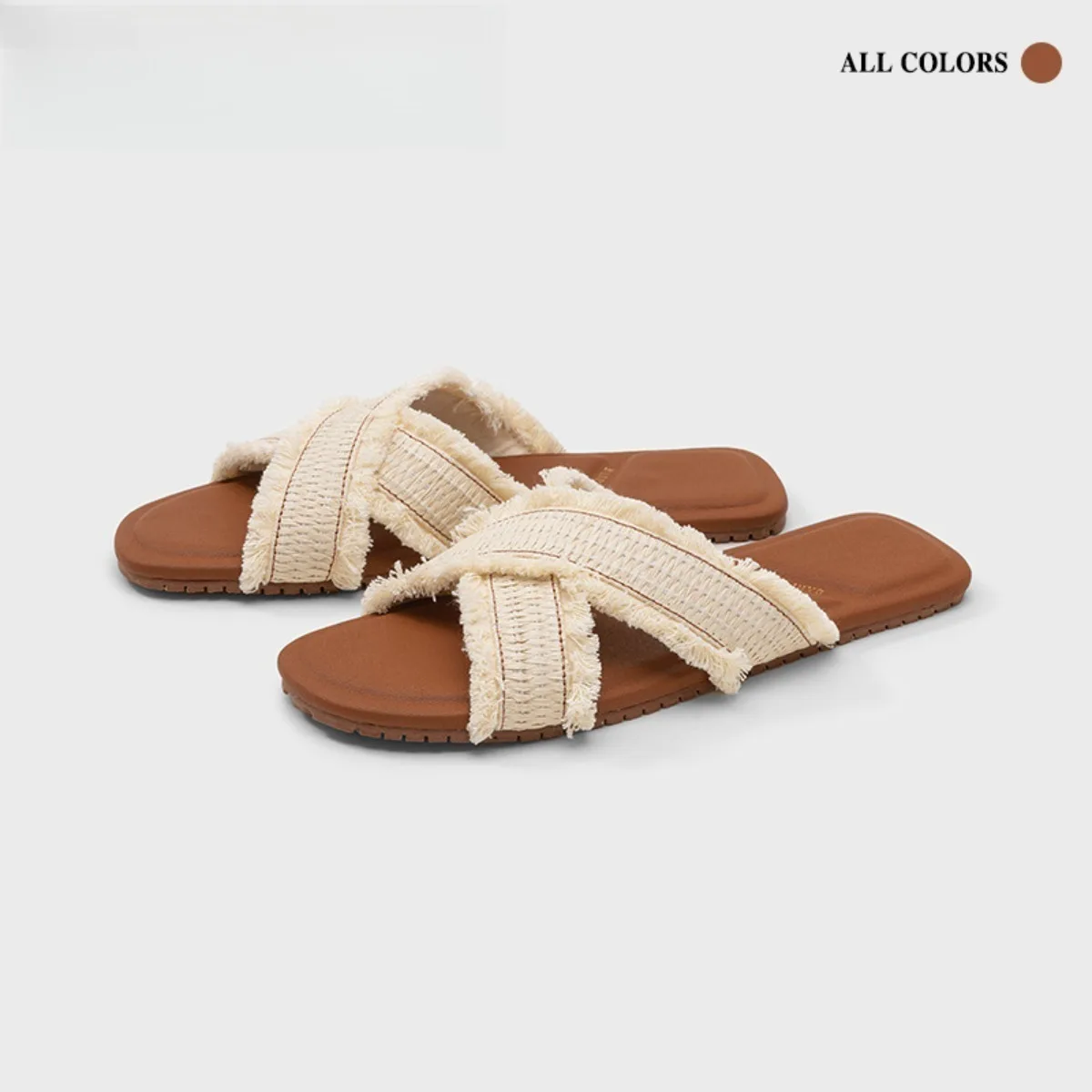 

Slippers Women's New Spring Summer Indoor Fashion Versatile One-word Drag Outer Wear Woven Cotton Linen Women's Slippers