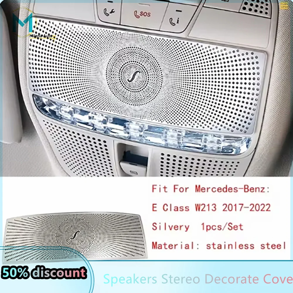 For Mercedes-Benz C E GLC Class W205 W213 X253 Steel Speaker Trim Cover Car Door Speakers Stereo Decorate Cover