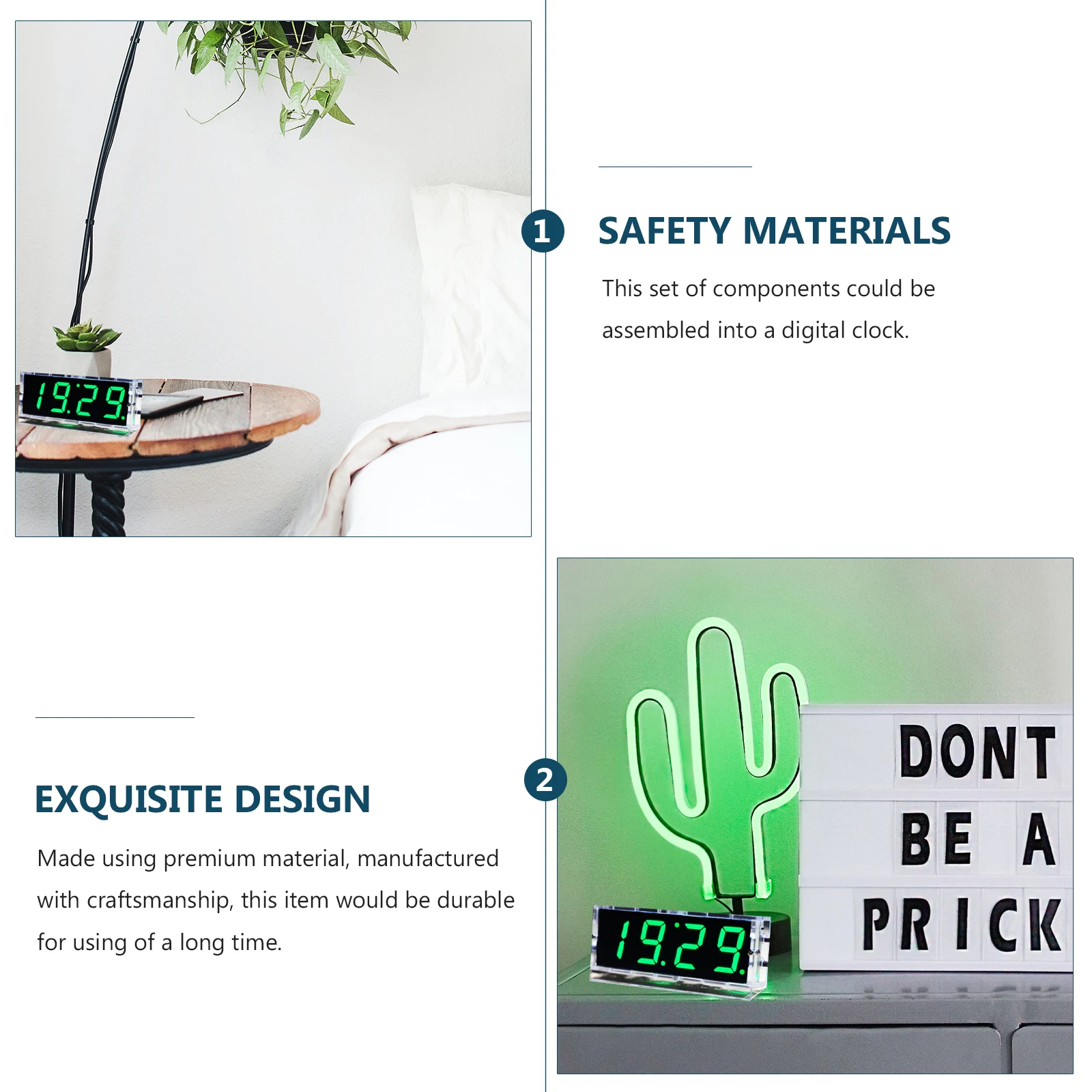 

Digital Kit SCM LED Light Control Microchip Green DIY Single Easy Use LED Digital Clock Home Decor Alarm