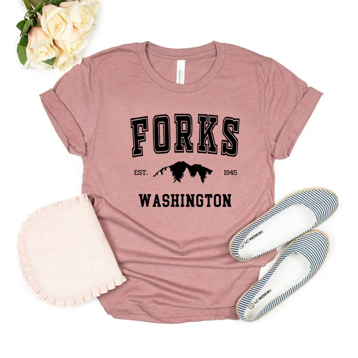 Forks T-Shirt Twilight Shirt Team Edward Top Women Graphic Tees Harajuku Casual Tops Vintage Comfortable Skin-Friendly Tees