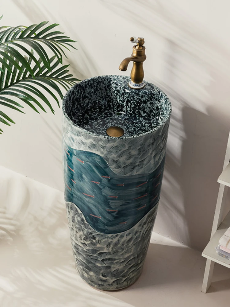 Xl Wash Basin Courtyard Column Type Wash Basin Garden Sink Integrated Column