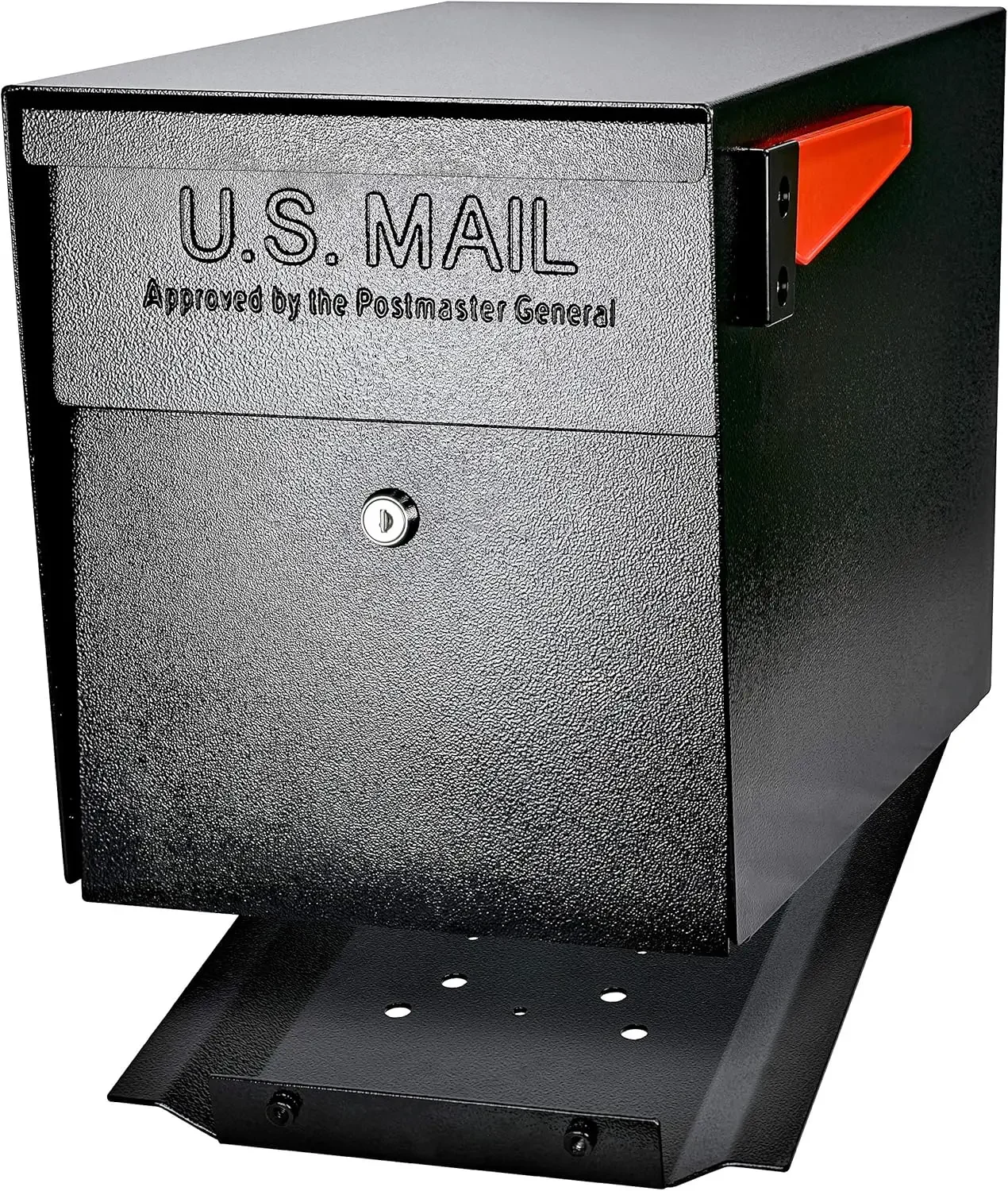 Curbside Steel Post Mount Security Locking Mailbox, Black, Extra Large, 21 in. D x 11.125 in. W x 13.75 in. H