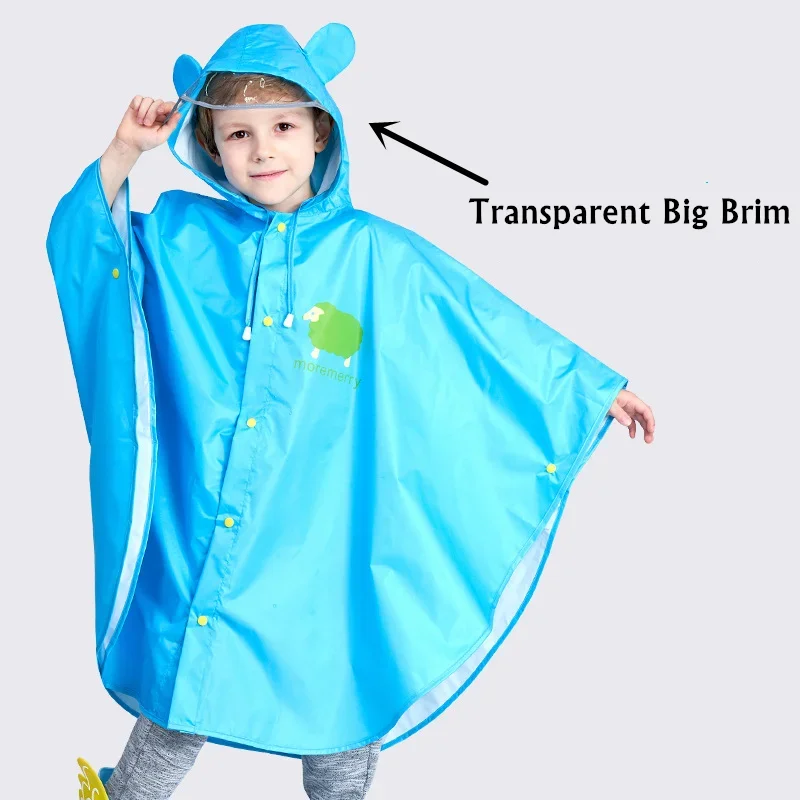 M size Children Poncho Raincoat Kids Boys Cloak Type Rainwear Rain Coat Waterproof Baby Animal Raincoats Student Girls Poncho