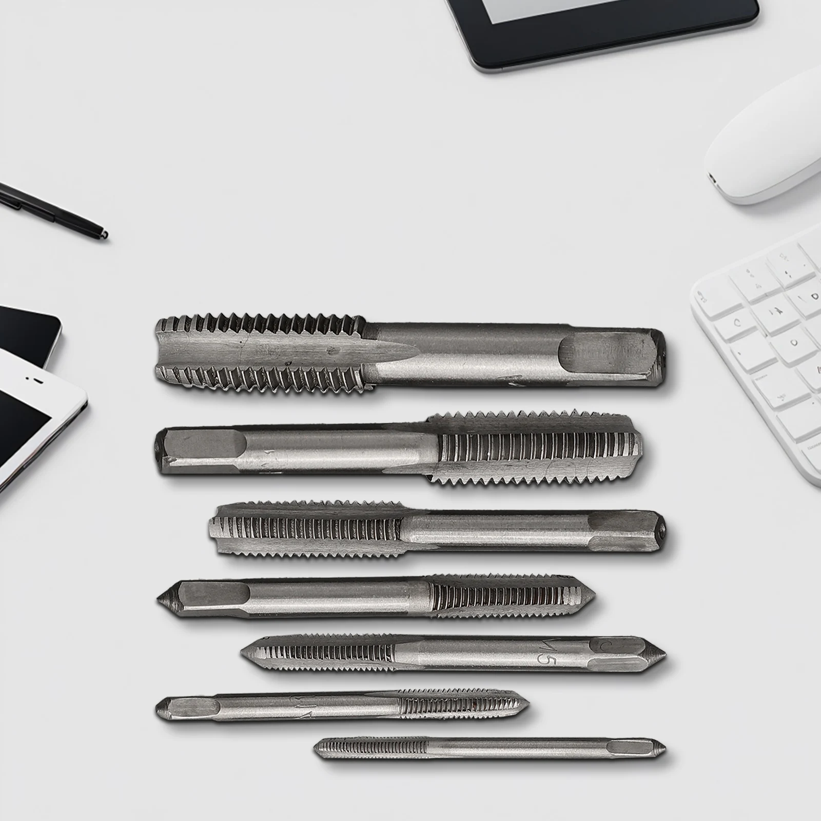 Spiral Pointed Tap Tap Drill Bits Screw Thread Tap Straight Fluted High Accuracy 7PCS For Processing Kit Metric