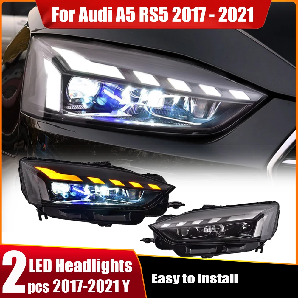 

For Audi A5 2017 2018-2020 upgrade LED headlamp Laser Lenses Lamp Head Front Light Daytime running light headlight Accessories