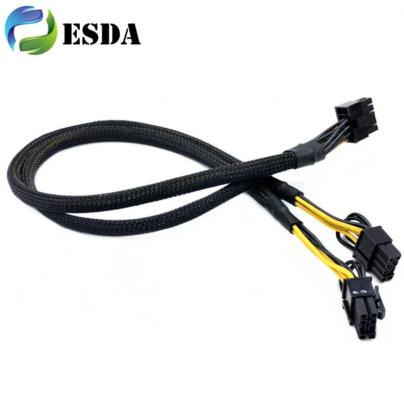 50cm Premium 10Pin to Dual 8(6+2)Pin Power Supply Cable for HP DL580 Gen7 Gen8 Gen9 DL350 Gen9 Server