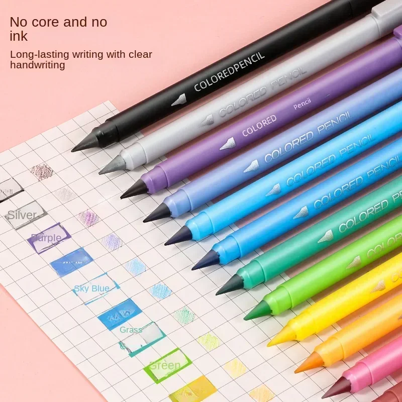 12 Color Pencil Set Eternal Unlimited Pencil For Kids Infinity Pen Sketch Painting Stationery Kawaii Crayons Coloring Pencils