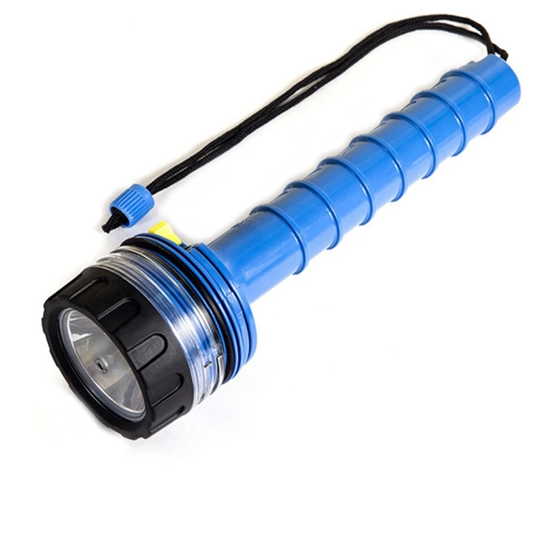 Scuba Diving Light Underwater Waterproof LED Diving Light Long Shot Salvage Light Professional Powerful Flashlight, Blue