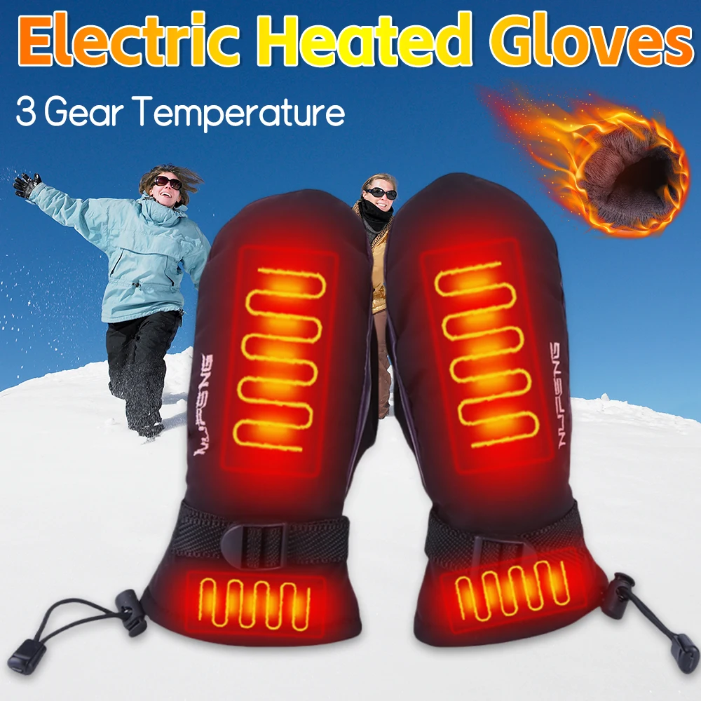 

Electric Heating Gloves USB Charging Electric Heated Gloves Cold-Proof 3 Gear Temperature for Climbing Hiking Cycling(No Battery