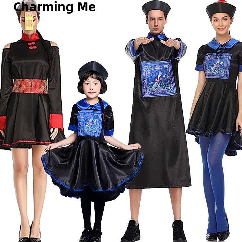 ชุดแสดงวันฮาโลวีนสำหรับผู้หญิง ชุดซอมบี้ ชุดการแสดงแบบดั้งเดิมของจีน ฤดูใบไม้ร่วง 2024 สินค้ามาใหม่