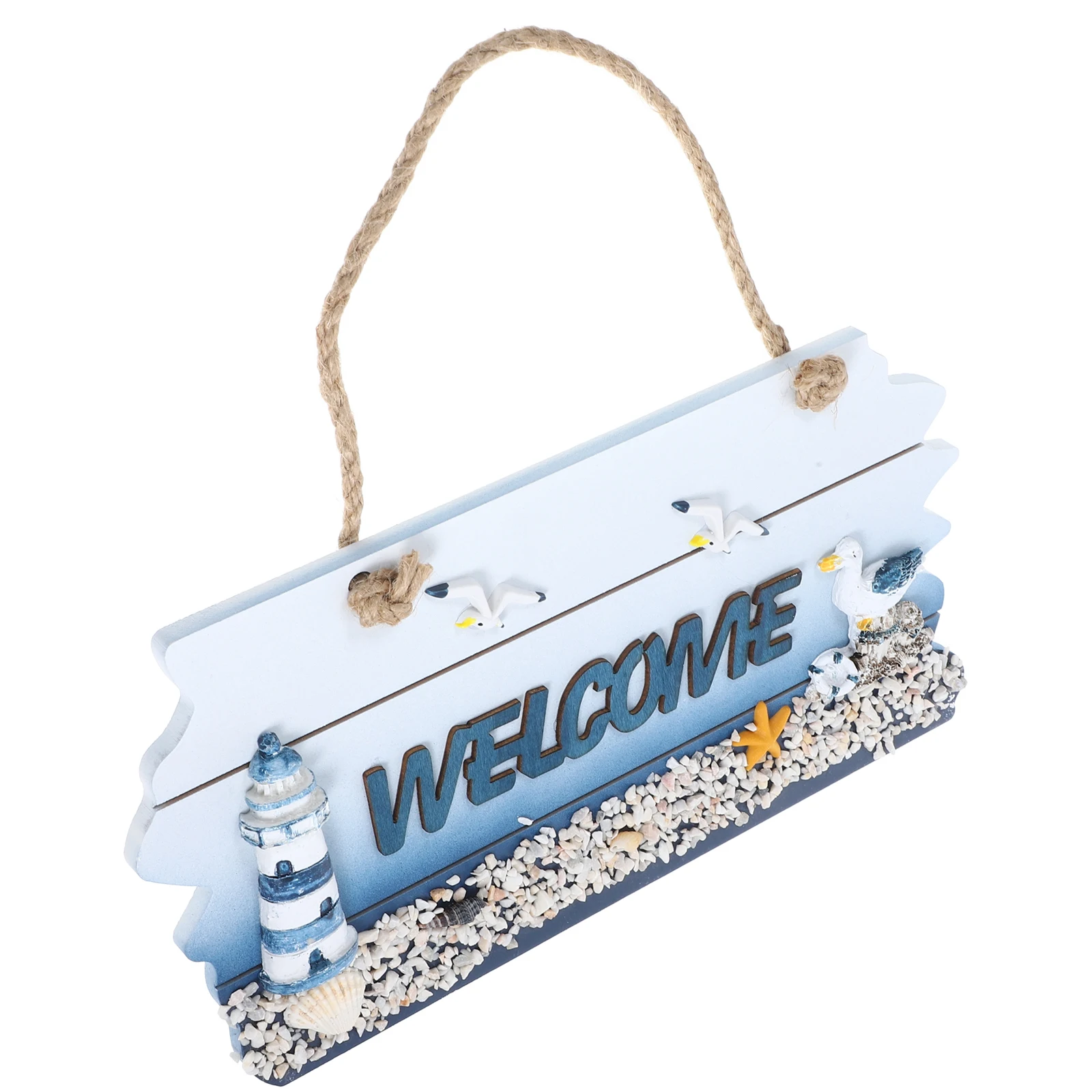 

1Pcs Mediterranean Style Hanging Wooden Welcome Sign Premium Pine Door Pendant Front Door Decor Porch Wall Decoration