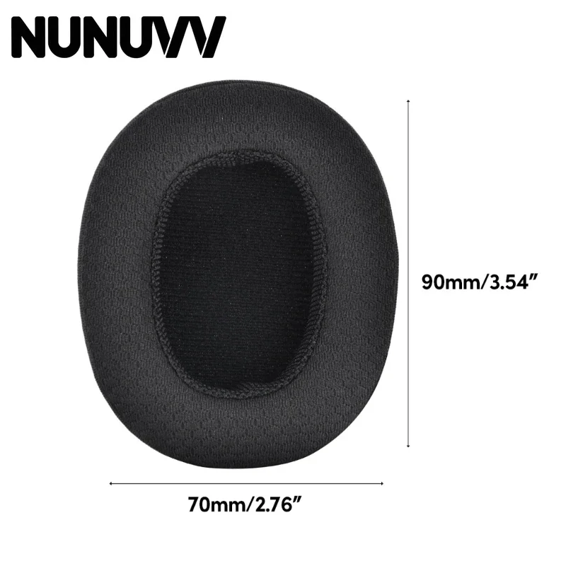 NUNUVV Replacement breathable Mesh Fabric Earpads for Skullcandy Crusher Wireless/Crusher ANC/Hesh3 Earphone Memory Foam Earcup