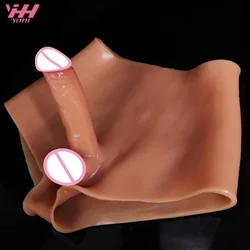 Lesbian Strap-On Dildo for men Pant Silicone Hollow Dildos Vagina Anal Plug Masturbation Integrated Penis Pants Adult Sex toys