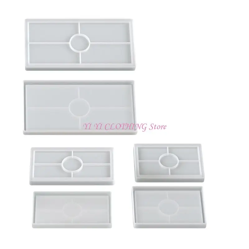 

N5KF Reusable Silicone Tray Mould for Art Bathroom Organizers Jewelry Storage