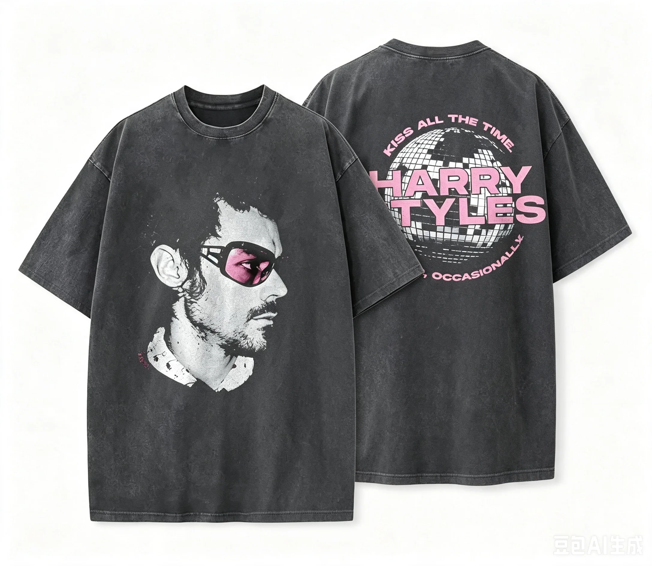 1pc Harry Styles  Love On Tour Apparel Kiss All  Washed Graphic T Shirts Men Women Kids Hip Hop Aesthetic Fashion Short Sleeve