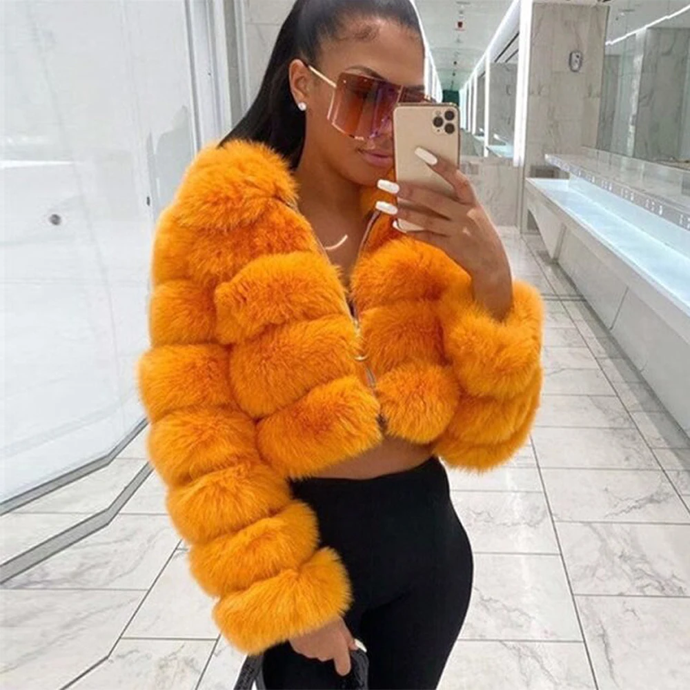 

Furlover Fox Fur Jacket Real Fur Coat Women Winter Natural Fur Short Coats Jackets Hooded And No Hood Design