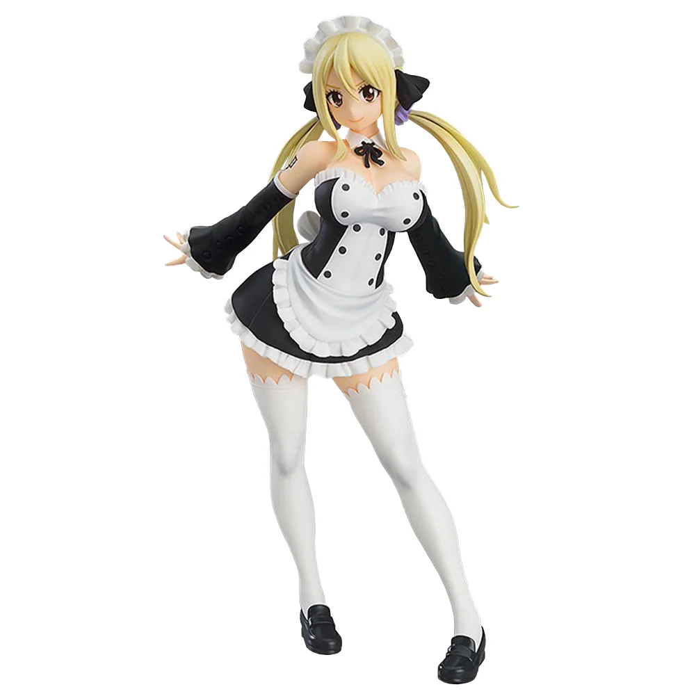 16cm Lucy Heartfilia Anime Figure Virgo Standing Maid Dress Model Action Figure Sexy Double Ponytail Statue Doll Decor Ornaments